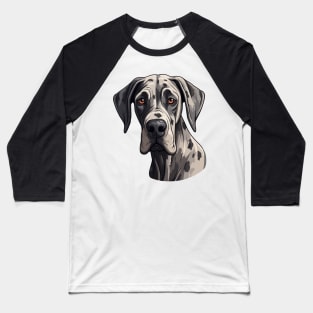 Great Dane Face Baseball T-Shirt